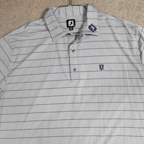 Footjoy Polo Shirt 2XL Gray Tour Collar Embroidered - Picture 2 of 8